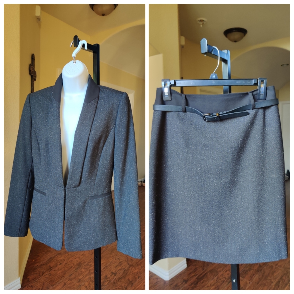 Antonio Melani 2pc Gray/Black Skirt